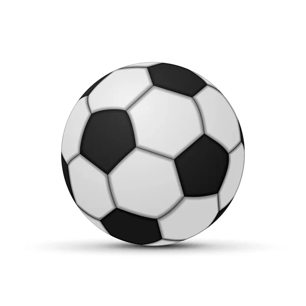 Realista Balón Fútbol Aislado Vector — Vector de stock