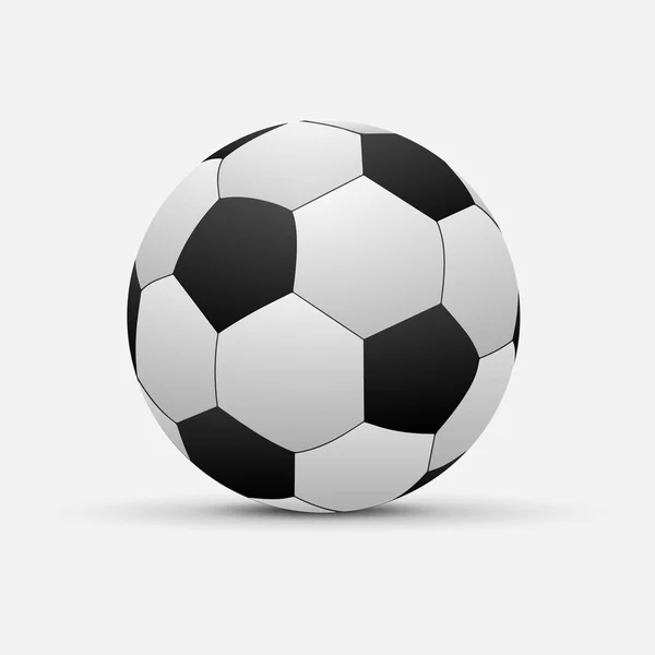 Realista Balón Fútbol Aislado Vector — Vector de stock