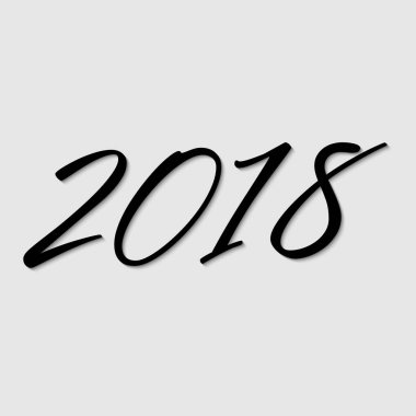 Elle çizilmiş yazı tebrik kartı ile 2018 mutlu yeni yıl