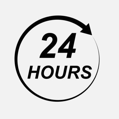 Yirmi dört saat simgesi, vektör