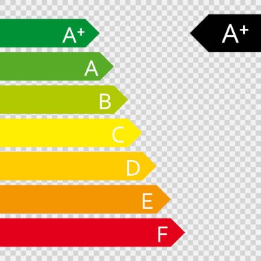 Energy efficiency rating. European union ecological class. clipart