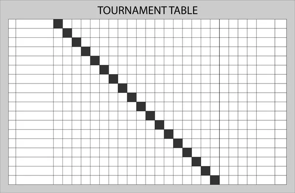 Tabellenvorlage Für Die Mannschaftsergebnisse Zusammenfassung Turniertabelle Vektor — Stockvektor