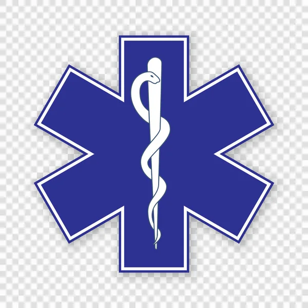 Símbolo Médico Emergência Estrela Vida —  Vetores de Stock