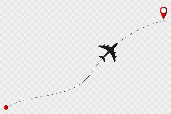 Carte Avec Piste Avion Illustration Vectorielle — Image vectorielle