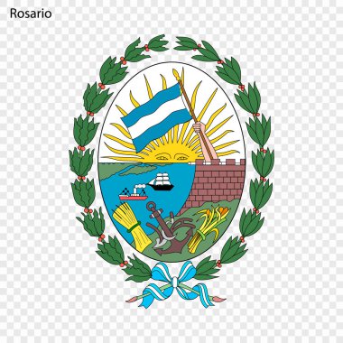 Rosario arması. Argentinal şehri. Vektör çizim