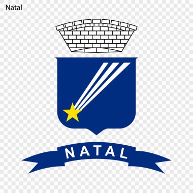 Natal arması. Brezilya şehir. Vektör çizim