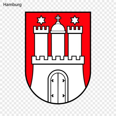 Hamburg arması. Almanya şehir. Vektör çizim