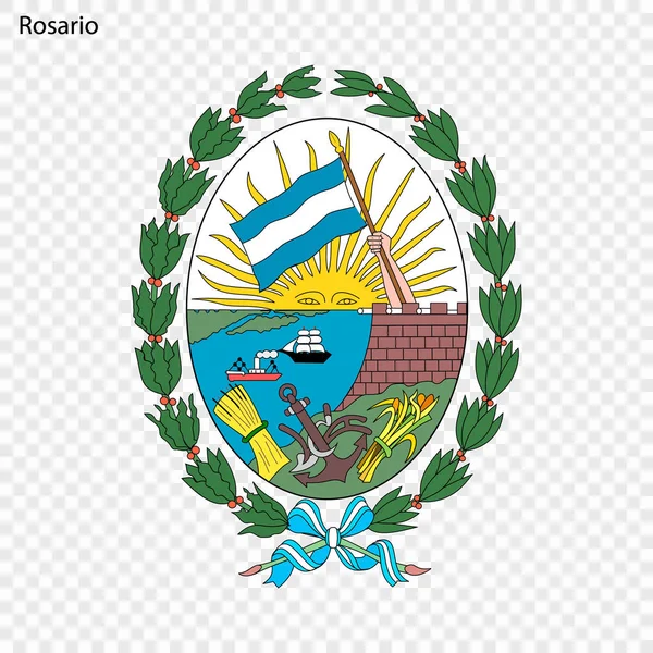 Emblema Rosario Ciudad Argentinal Ilustración Vectorial — Vector de stock