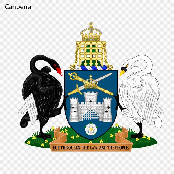 Emblem För Canberra Staden Australien Vektorillustration — Stock vektor