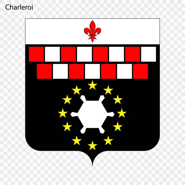 Emblem Charleroi Staden Belgien Vektorillustration — Stock vektor