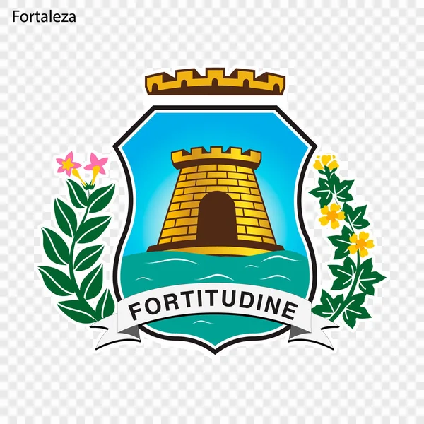 Emblema Fortaleza Città Del Brasile Illustrazione Vettoriale — Vettoriale Stock