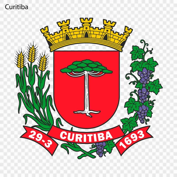 库里蒂巴的标志 巴西城市 向量例证 — 图库矢量图片
