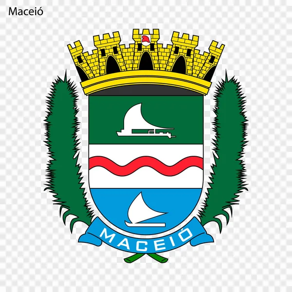 Emblema Maceio Ciudad Brasil Ilustración Vectorial — Archivo Imágenes Vectoriales