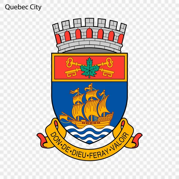 Emblema Ciudad Quebec Ciudad Canadá Ilustración Vectorial — Archivo Imágenes Vectoriales