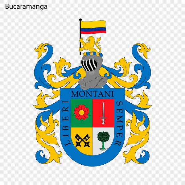Emblem Von Bucaramanga Stadt Von Kolumbien Vektorillustration — Stockvektor