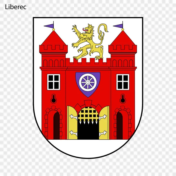 Emblema Liberec Ciudad República Checa Ilustración Vectorial — Vector de stock