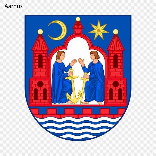 Emblema Aarhus Città Danimarca Illustrazione Vettoriale — Vettoriale Stock
