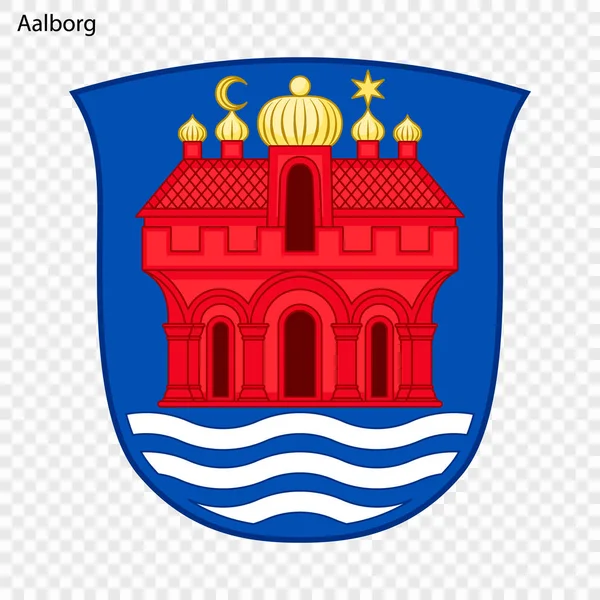 Emblema Aalborg Ciudad Dinamarca Ilustración Vectorial — Vector de stock
