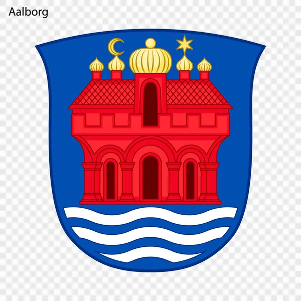 Embleem Van Aalborg Stad Van Denemarken Vectorillustratie — Stockvector