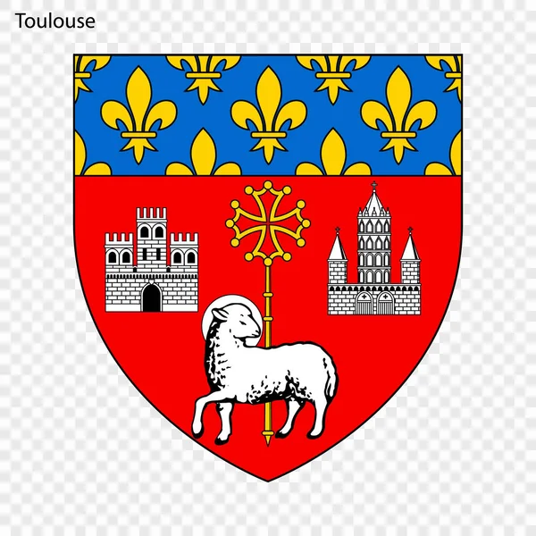 Emblem Toulouse City France Vector Illustration — Stock Vector