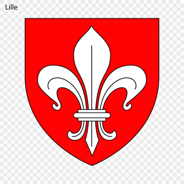 Emblem Der Lille Stadt Von Frankreich Vektorillustration — Stockvektor