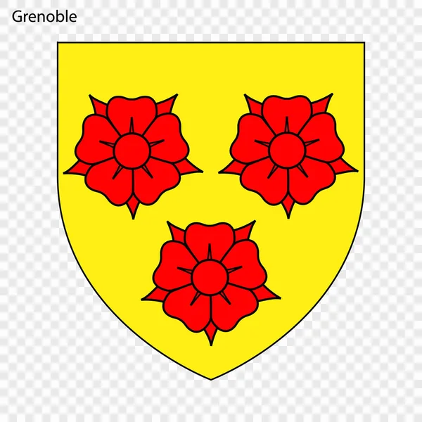 Emblem Von Grenoble Stadt Von Frankreich Vektorillustration — Stockvektor