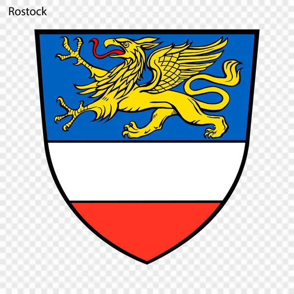 Emblema Rostock Cidade Alemanha Ilustração Vetorial —  Vetores de Stock