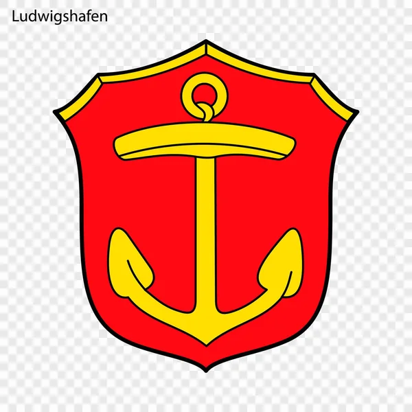 Embleem Van Ludwigshafen Rhein Stad Van Duitsland Vectorillustratie — Stockvector