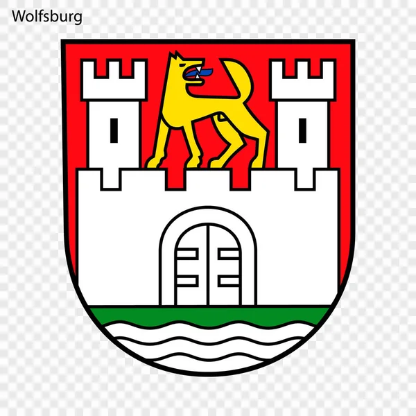 Έμβλημα Της Βόλφσμπουργκ Πόλη Της Γερμανίας Εικονογράφηση Διάνυσμα — Διανυσματικό Αρχείο