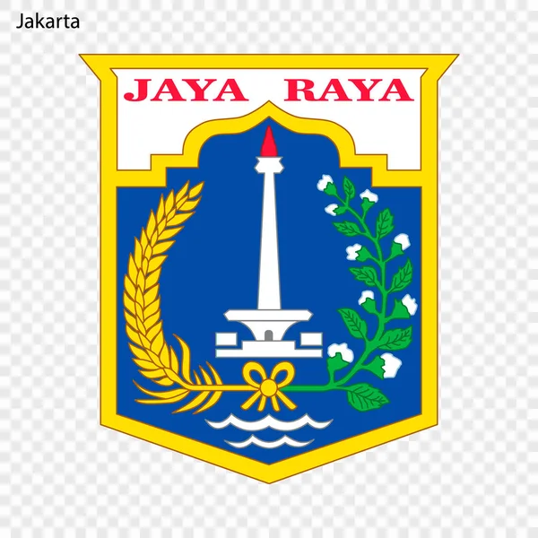 Emblema Yakarta Ciudad Indonesia Ilustración Vectorial — Archivo Imágenes Vectoriales