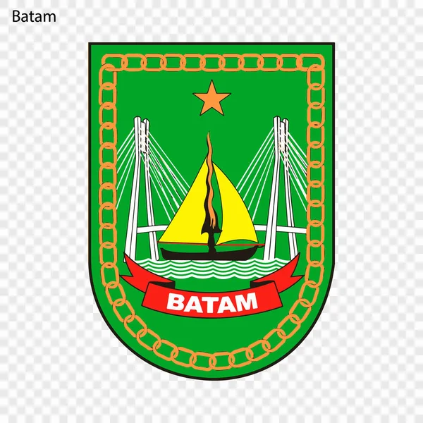 Emblem Von Batam Stadt Indonesien Vektorillustration — Stockvektor