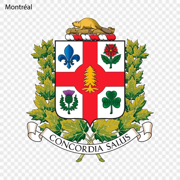 Montreal Arması Kanada Şehir Vektör Çizim — Stok Vektör