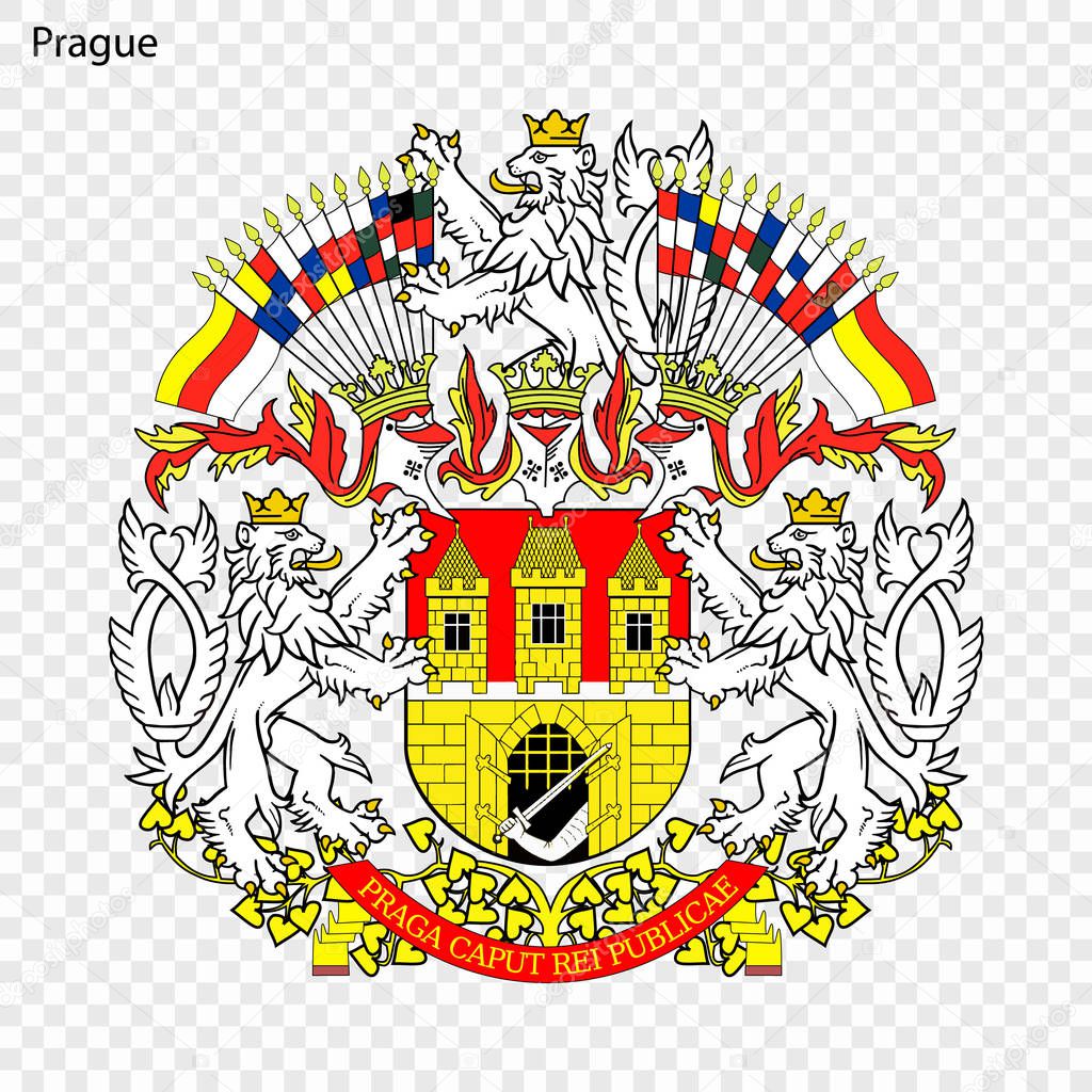 Emblem of Prague. City of Czech Republic. Vector illustration