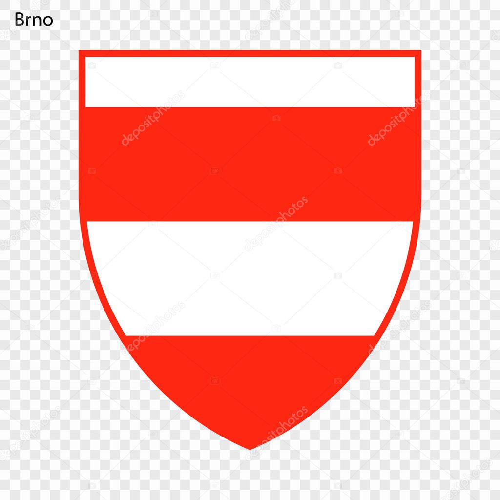 Emblem of Brno. City of Czech Republic. Vector illustration