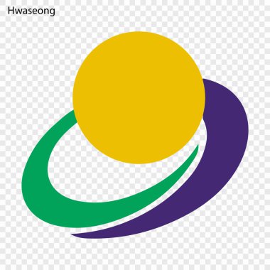 Hwaseong arması. City Güney Kore. Vektör çizim