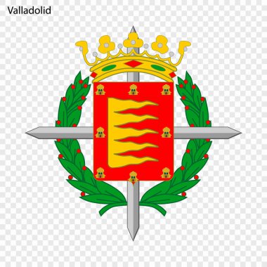 Valladolid arması. Şehir İspanya'nın. Vektör çizim