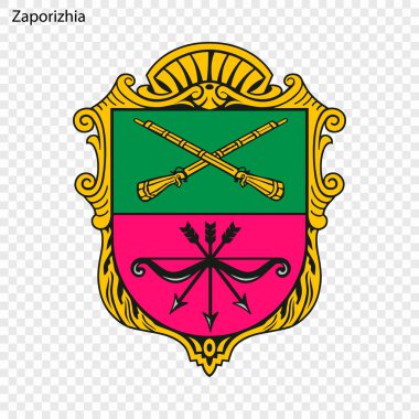 Zaporizhia arması. Ukrayna şehir. Vektör çizim
