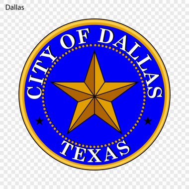 Dallas arması. ABD şehir. Vektör çizim