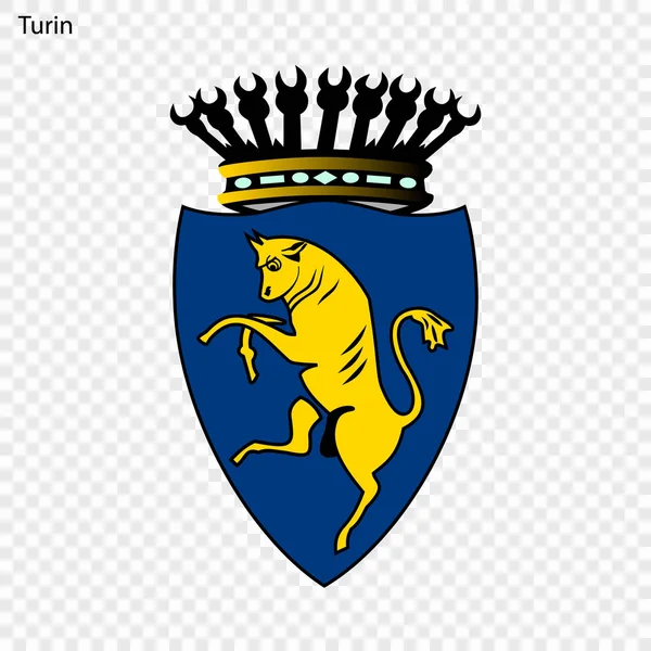 Emblem Turin City Italy Vector Illustration — Stock Vector