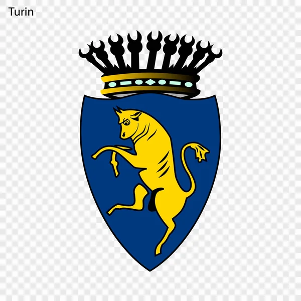 Embleem Van Turijn Stad Van Italië Vectorillustratie — Stockvector