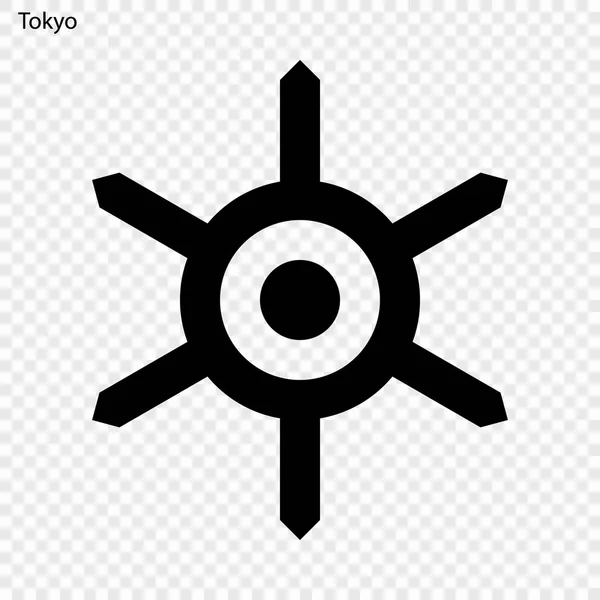 Emblem Tokyo Staden Japan Vektorillustration — Stock vektor