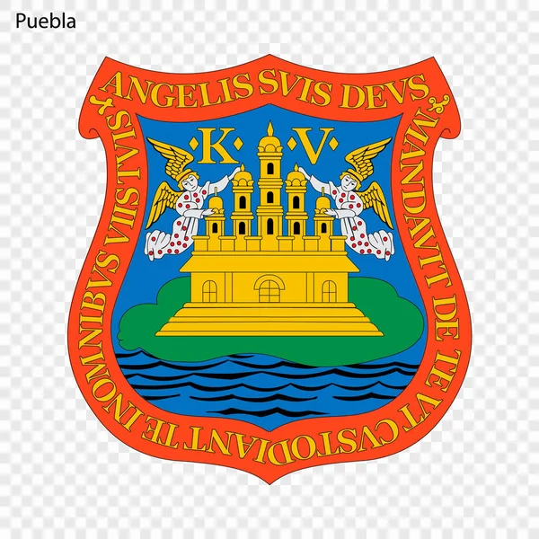 Έμβλημα Της Πουέμπλα Πόλη Του Μεξικού Εικονογράφηση Διάνυσμα — Διανυσματικό Αρχείο