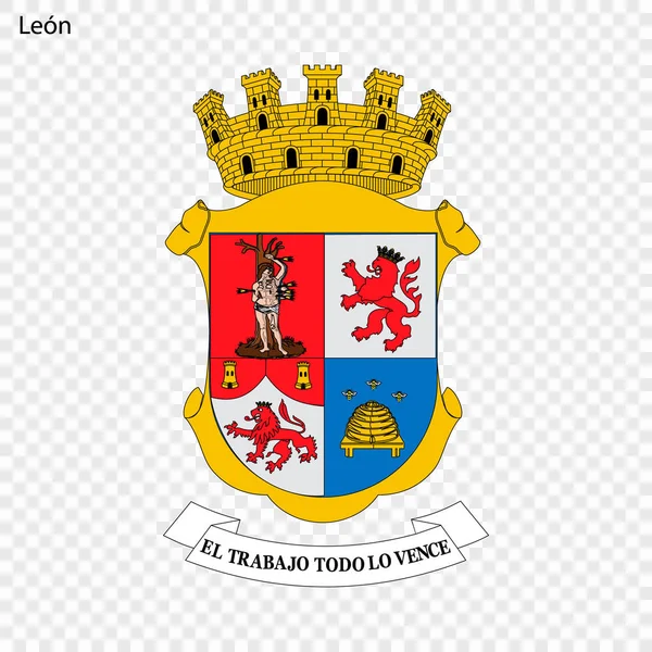 Emblem Leon City Mexico Vector Illustration — Stock Vector