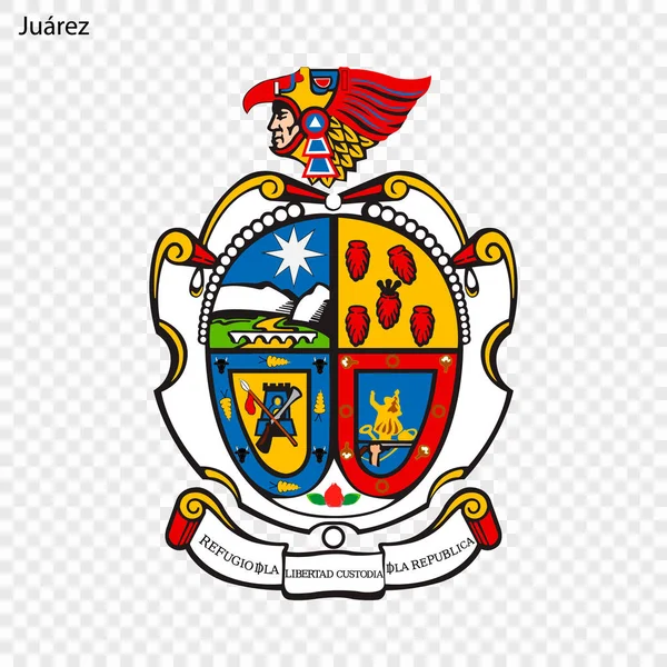 Emblem Juarez Staden Mexiko Vektorillustration — Stock vektor
