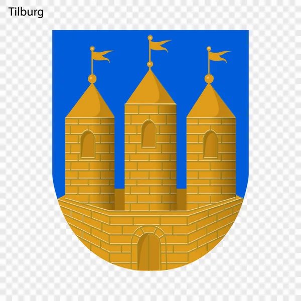 Emblem Tilburg City Netherlandsl Vector Illustration — Stock Vector