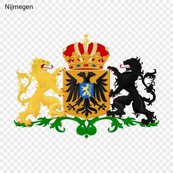 Emblem Von Nijmegen Stadt Der Niederlande Vektorillustration — Stockvektor