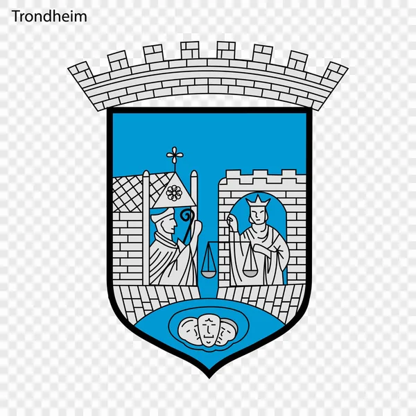 Wahrzeichen Von Trondheim Stadt Norwegen Vektorillustration — Stockvektor