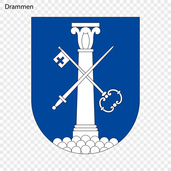 Znak Města Drammen Město Norska Vektorové Ilustrace — Stockový vektor