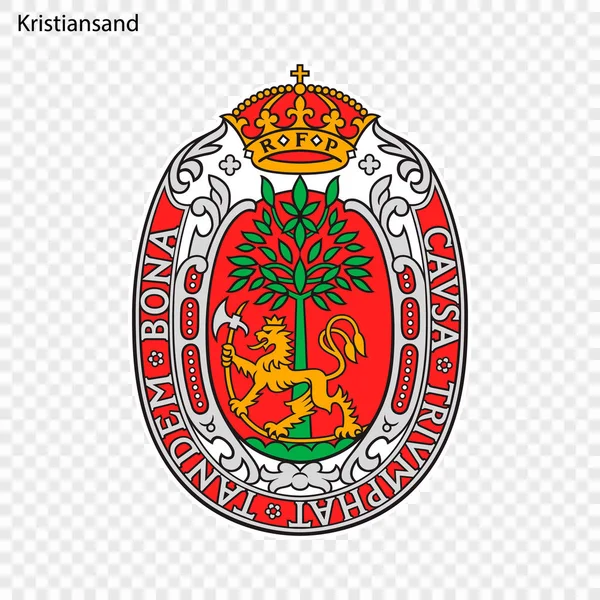 Emblema Kristiansand Cidade Noruega Ilustração Vetorial — Vetor de Stock