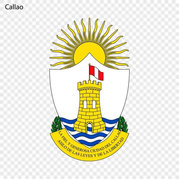 Emblem Callao Stad Peru Vektorillustration — Stock vektor